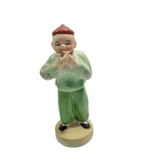 Vintage Porcelain Hand Painted Japanese Boy Size 7"  Height x 2" Wide 81424-1Tcl